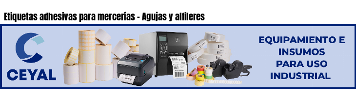 Etiquetas adhesivas para mercerías - Agujas y alfileres
