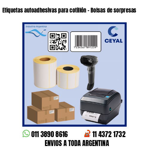 Etiquetas autoadhesivas para cotillón – Bolsas de sorpresas