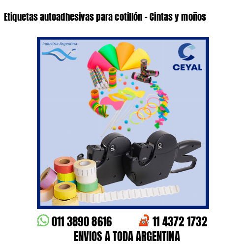 Etiquetas autoadhesivas para cotillón – Cintas y moños