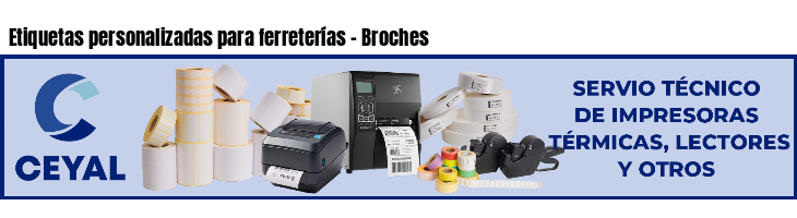 Etiquetas personalizadas para ferreterías - Broches