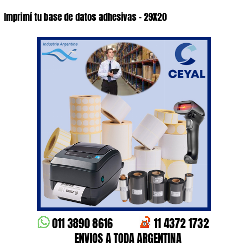 Imprimí tu base de datos adhesivas – 29X20