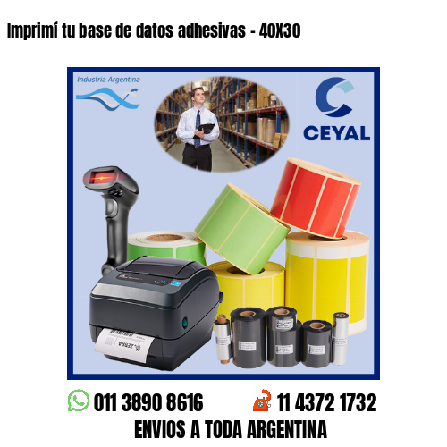 Imprimí tu base de datos adhesivas – 40X30