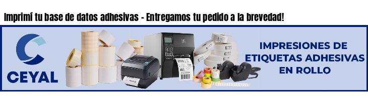 Imprimí tu base de datos adhesivas - Entregamos tu pedido a la brevedad!