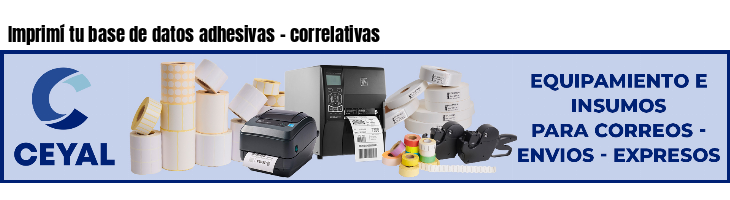 Imprimí tu base de datos adhesivas - correlativas