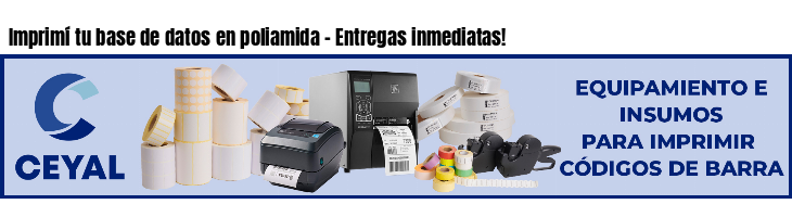 Imprimí tu base de datos en poliamida - Entregas inmediatas!