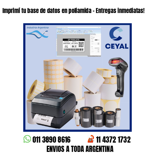 Imprimí tu base de datos en poliamida – Entregas inmediatas!
