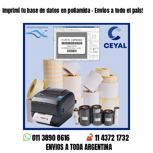 Imprimí tu base de datos en poliamida – Envíos a todo el país!