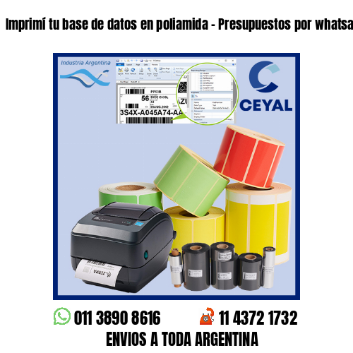 Imprimí tu base de datos en poliamida – Presupuestos por whatsapp!