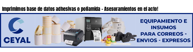 Imprimimos base de datos adhesivas o poliamida - Asesoramientos en el acto!