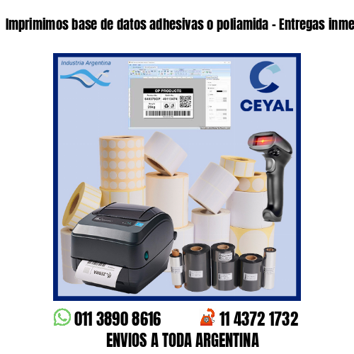 Imprimimos base de datos adhesivas o poliamida – Entregas inmediatas!