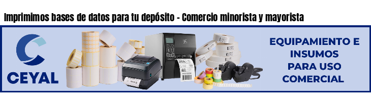 Imprimimos bases de datos para tu depósito - Comercio minorista y mayorista