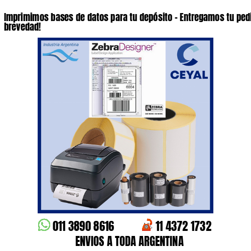 Imprimimos bases de datos para tu depósito – Entregamos tu pedido a la brevedad!