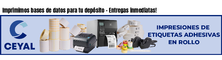 Imprimimos bases de datos para tu depósito - Entregas inmediatas!