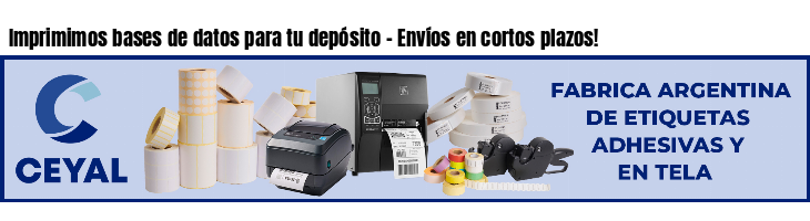 Imprimimos bases de datos para tu depósito - Envíos en cortos plazos!