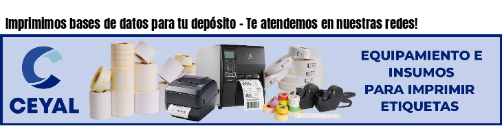 Imprimimos bases de datos para tu depósito - Te atendemos en nuestras redes!