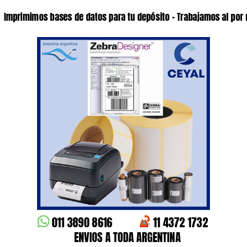 Imprimimos bases de datos para tu depósito – Trabajamos al por menor y mayor