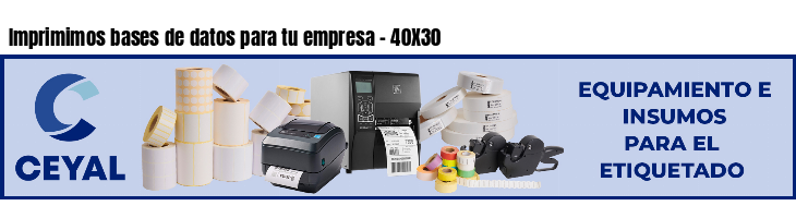 Imprimimos bases de datos para tu empresa - 40X30