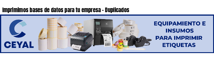 Imprimimos bases de datos para tu empresa - Duplicados