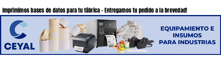 Imprimimos bases de datos para tu fábrica - Entregamos tu pedido a la brevedad!