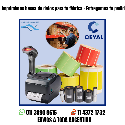 Imprimimos bases de datos para tu fábrica – Entregamos tu pedido a la brevedad!