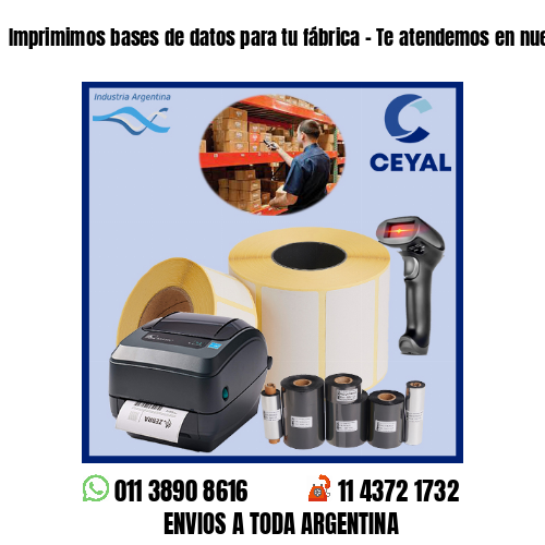 Imprimimos bases de datos para tu fábrica – Te atendemos en nuestras redes!