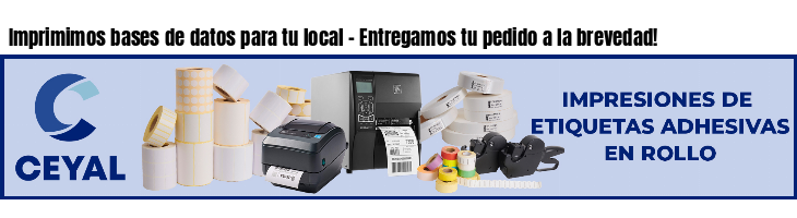 Imprimimos bases de datos para tu local - Entregamos tu pedido a la brevedad!