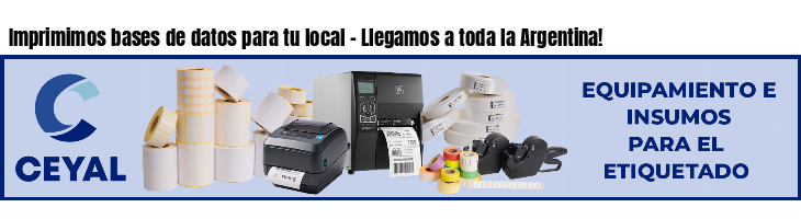 Imprimimos bases de datos para tu local - Llegamos a toda la Argentina!