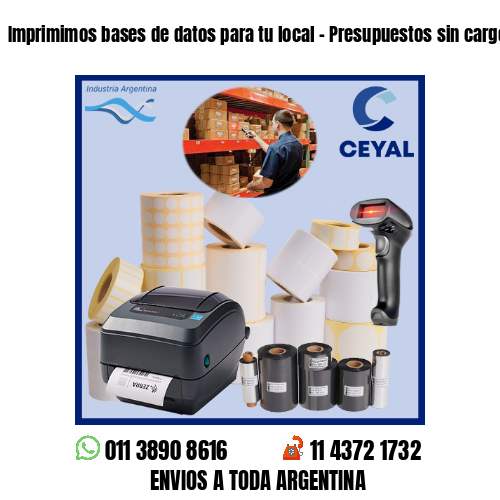 Imprimimos bases de datos para tu local – Presupuestos sin cargo!