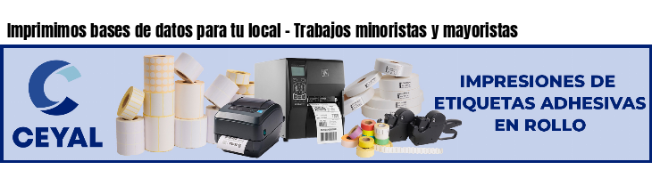 Imprimimos bases de datos para tu local - Trabajos minoristas y mayoristas