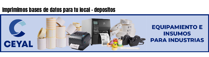 Imprimimos bases de datos para tu local - depositos