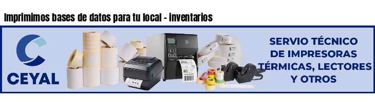 Imprimimos bases de datos para tu local - inventarios