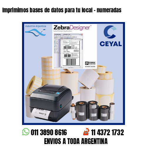 Imprimimos bases de datos para tu local – numeradas