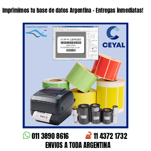 Imprimimos tu base de datos Argentina – Entregas inmediatas!