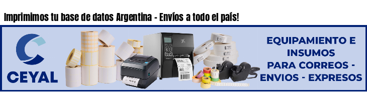 Imprimimos tu base de datos Argentina - Envíos a todo el país!