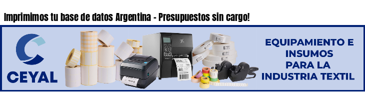 Imprimimos tu base de datos Argentina - Presupuestos sin cargo!