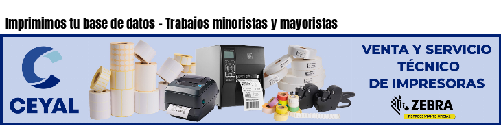 Imprimimos tu base de datos - Trabajos minoristas y mayoristas