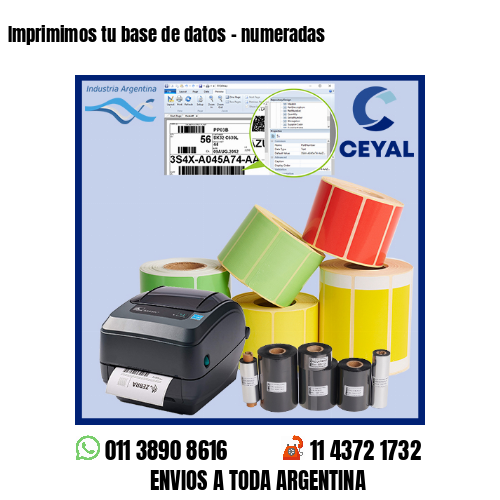 Imprimimos tu base de datos – numeradas