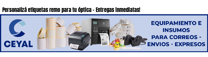Personalizá etiquetas remo para tu óptica - Entregas inmediatas!
