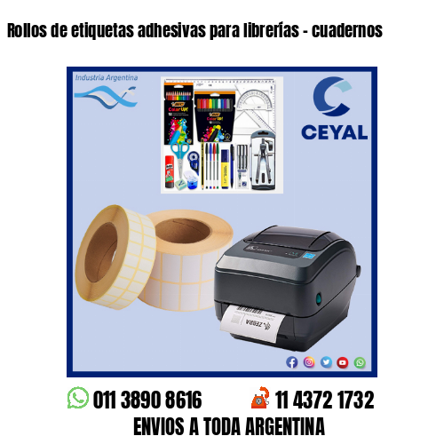 Rollos de etiquetas adhesivas para librerías – cuadernos