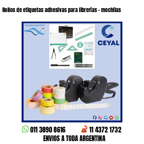 Rollos de etiquetas adhesivas para librerías – mochilas