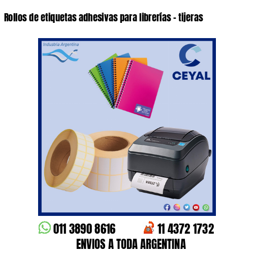 Rollos de etiquetas adhesivas para librerías – tijeras
