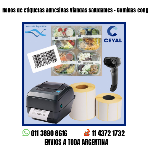 Rollos de etiquetas adhesivas viandas saludables – Comidas congeladas