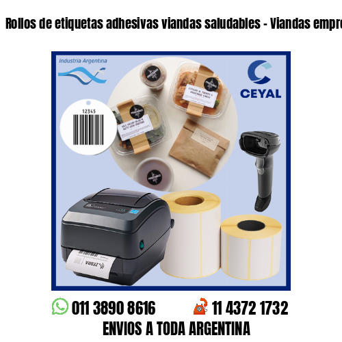 Rollos de etiquetas adhesivas viandas saludables – Viandas empresariales