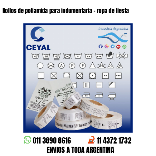 Rollos de poliamida para indumentaria – ropa de fiesta