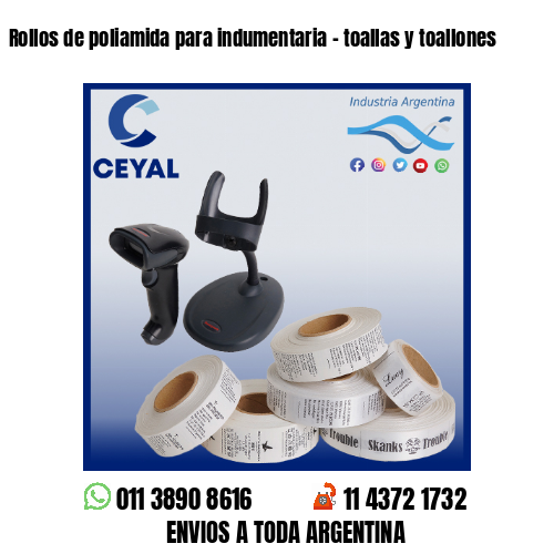 Rollos de poliamida para indumentaria – toallas y toallones