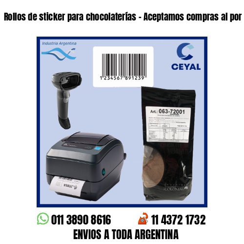 Rollos de sticker para chocolaterías – Aceptamos compras al por menor y mayor