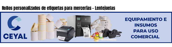 Rollos personalizados de etiquetas para mercerías - Lentejuelas