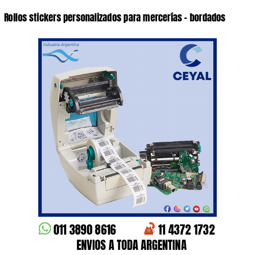 Rollos stickers personalizados para mercerías – bordados