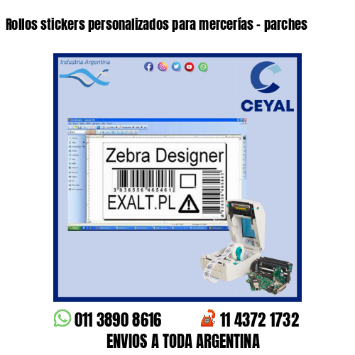 Rollos stickers personalizados para mercerías – parches