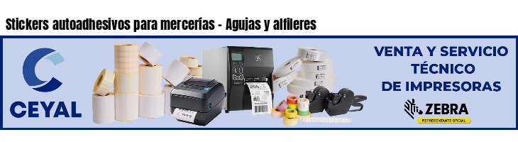 Stickers autoadhesivos para mercerías - Agujas y alfileres